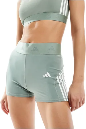 adidas Adidas Training Hyperglam 3 inch booty shorts in silver green