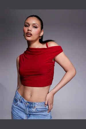 Missyempire Slinky twist shoulder detail top in