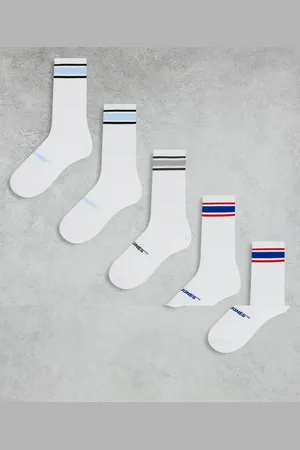 JACK & JONES 5 pack sport socks in with contrasting stripe