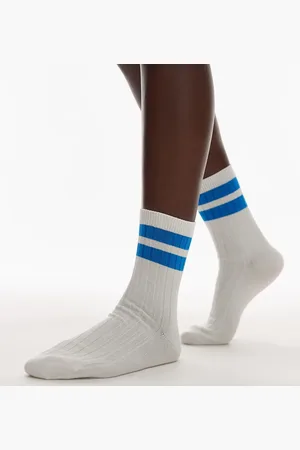 & OTHER STORIES Ribbed socks with blue contrast cuff in