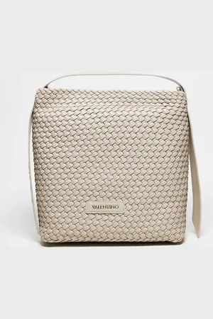 VALENTINO Valentino shantel woven large slouch shoulder bag in cream