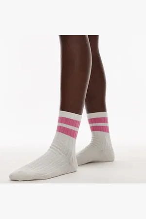 & OTHER STORIES Ribbed socks with pink contrast cuff in