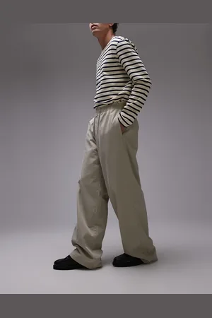 Topman Baggy fit chino twill trouser in stone