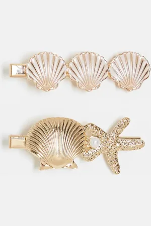 Accessorize 2 pack shell hair clips in