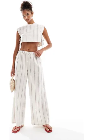 Native Youth Striped wide leg co-ord trousers in