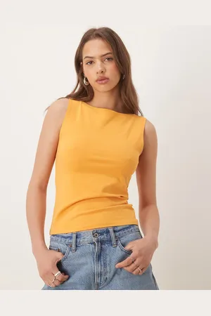 ASOS Boat neck tank top in apricot