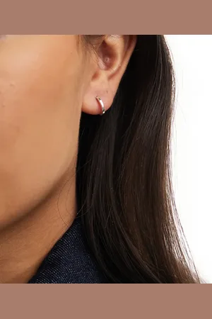 Kingsley Ryan 10mm flat hoop earrings in sterling