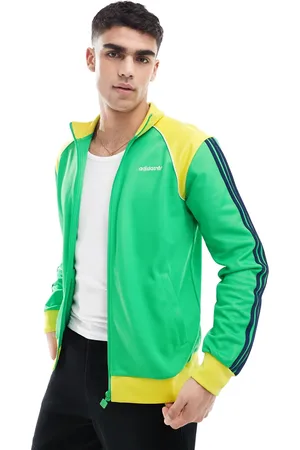 adidas Track top in and yellow