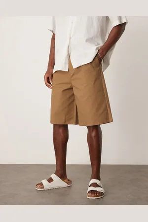ASOS Long length pleated jort in tan