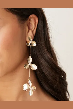 ASOS Stud earrings with triple floral drops in tone