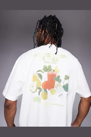 ASOS Oversized t-shirt with high summer graphic in off