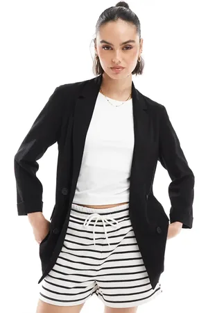 Stradivarius Linen look blazer in