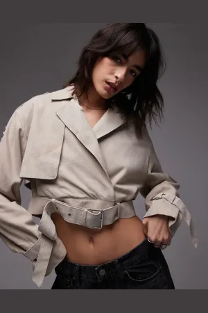 AllSaints Ophelia suede jacket in silver birch