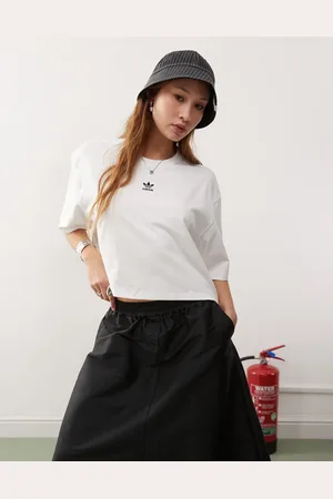 adidas Trefoil Essentials cropped t-shirt in