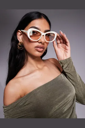 Kaiia Chunky oval frame sunglasses in off