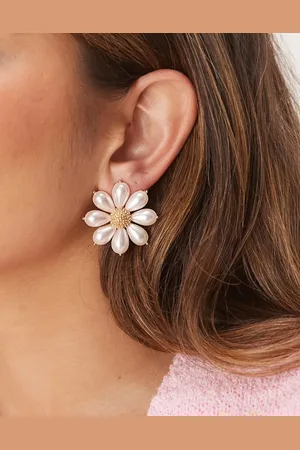 ASOS Stud earrings in faux pearl flowers design