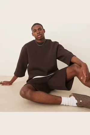 ASOS Oversized sweatshirt with short sleeves in
