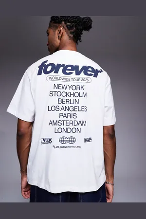 Bershka Cities back printed t-shirt in