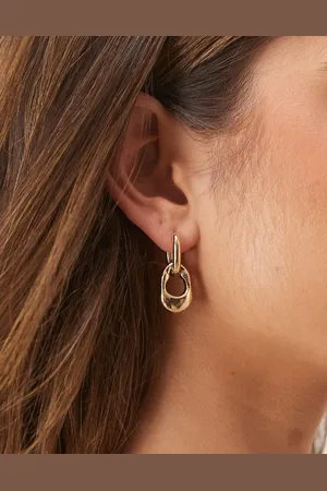 ASOS Drop stud earrings with interlocking design in tone