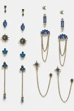 ASOS Multi-pack stud earrings in faux crystal mix