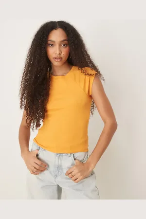 ASOS Raglan sleeve slubby baby tee in apricot