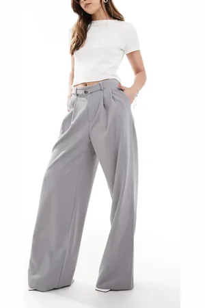 Stradivarius Belted tailored wide leg trouser in