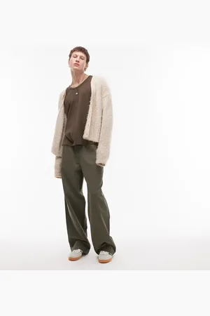 Topman Baggy fit chino twill trouser in khaki