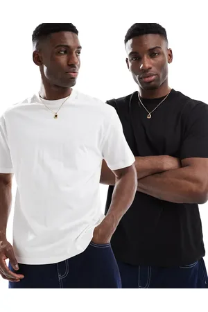 ASOS 2 pack essential relaxed t-shirt in black and white