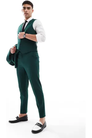 ASOS Tapered suit trousers in dark