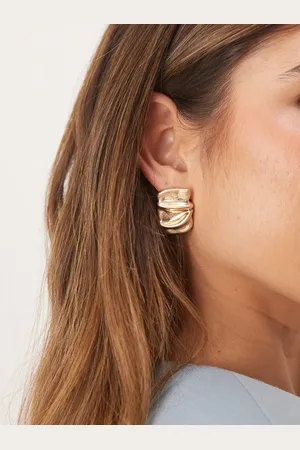 ASOS Stud earrings in square shape with molten finish in worn tone