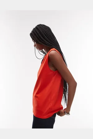 ARKET Jersey t-shirt top with cap sleeves in