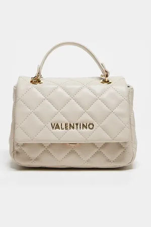 VALENTINO Valentino ocarina quilted crossbody bag with chain strap in cream