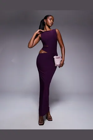 Missyempire Double sculpted slinky side cut out maxi dress in