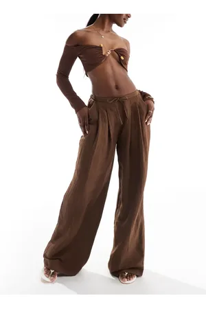 Stradivarius Crinkle wide leg trouser in