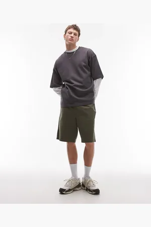 Topman Washed cotton chino shorts in khaki