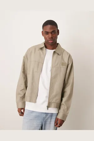 Calvin Klein Canvas twill workwear jacket in beige
