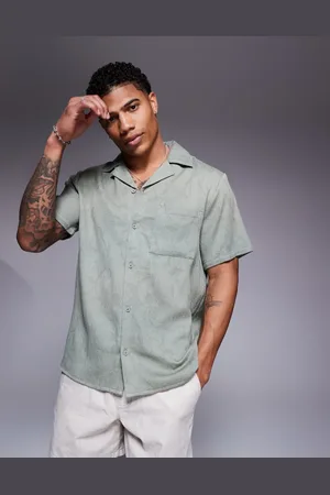 South Beach Textured short sleeve beach shirt in