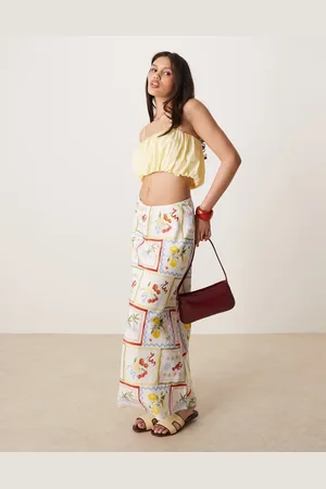 Abercrombie & Fitch Bias cut maxi skirt in holiday scarf print
