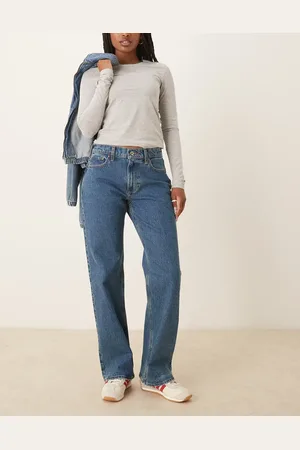 Abercrombie & Fitch Low rise baggy jeans in dark wash