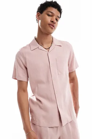 New Look Revere linen-blend shirt co-ord in light pink