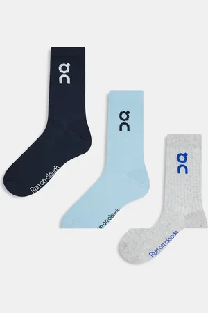 On Running ON 3 pack logo high socks in blue