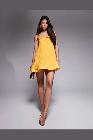 ASOS Cami strap with curly hem aline mini dress in
