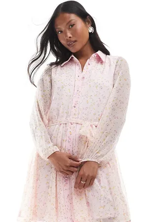 VERO MODA Smilla flippy belted shirt dress in ditsy floral