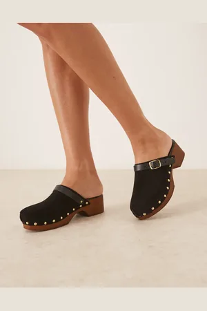 ASOS Miles closed-toe studded clogs in suede