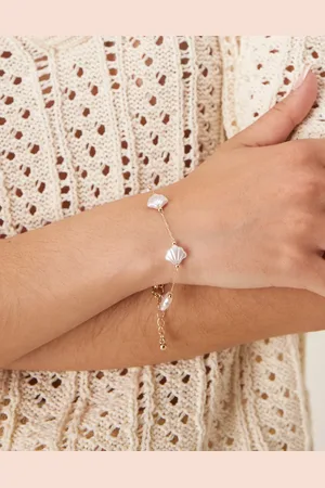 ASOS Bracelet with faux pearl shells in tone