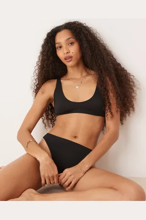 ASOS Ribbed scoop neck crop in black