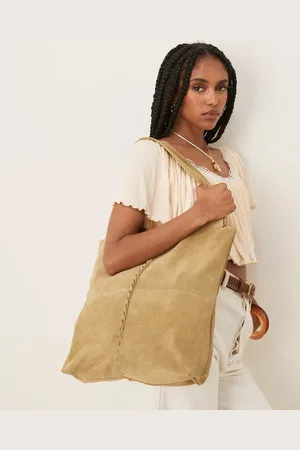 Beck Söndergaard Demi suede stitch detail shoulder bag in olive
