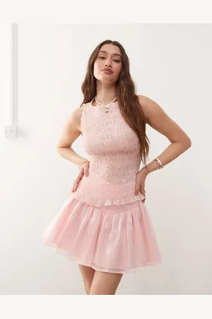 Amy Lynn Sonya shirred top co-ord in metallic mesh