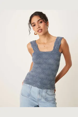 Free People Love letter cami top in indigo