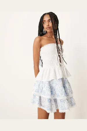 Gina Tricot Mini boho tiered ruffle skirt in flower